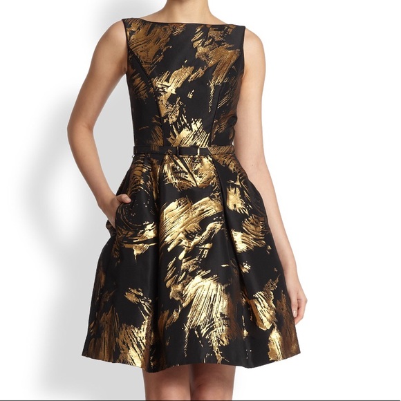 Theia Dresses & Skirts - THEIA Black Bateau-Neck Cocktail Dress size 4